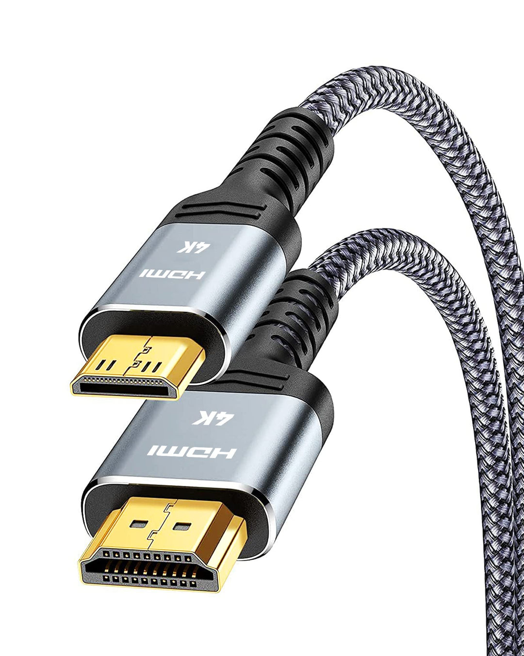 SNOWKIDS Mini HDMI auf HDMI Kabel 5M 4K Highspeed HDMI auf Mini HDMI Kabel 4K@60Hz 2K@120Hz Nylon Ka