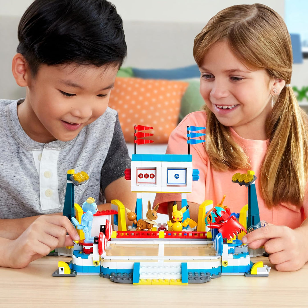MEGA Pokémon Actionfigur-Bauspielzeug, Trainingsarena mit 1101 Teilen, Kampfspiel und 5 bewegliche F