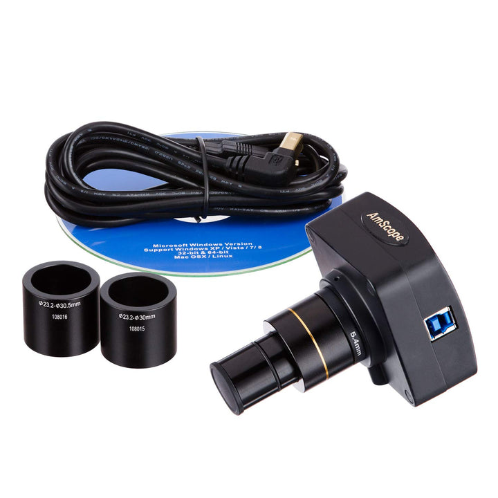 AmScope SM-4TZ-144-5MT Schaltkreis Zoom Stereomikroskop mit 144 LED Licht und 5MP Digitalkamera, 3.5