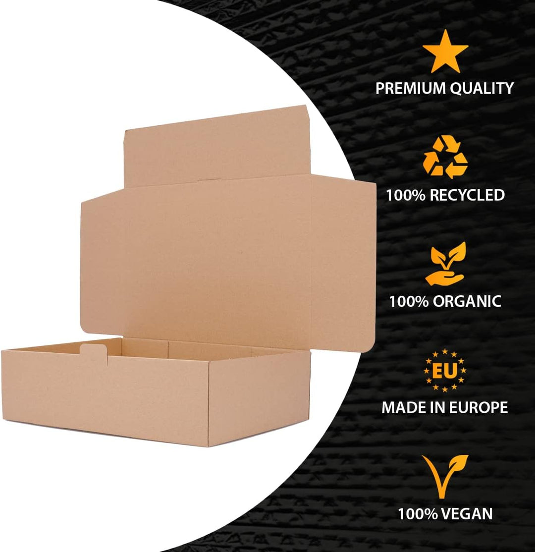 50 Faltschachteln Braun | 430 x 310 x 120mm DIN A3 - WP L | Versandkarton DHL Karton Hermes DPD GLS
