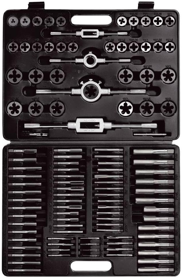 TOOLCRAFT TO-9913164 gehärteter legierter Stahl, Wolframstahl Gewindebohrer- und Schneideisensatz DI