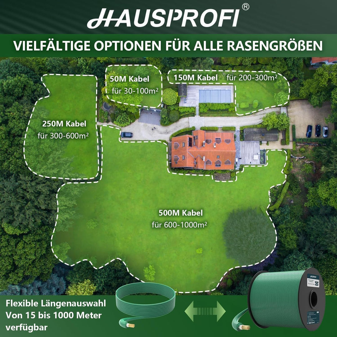 450m Universal Begrenzungskabel für Mähroboter, HAUSPROFI Begrenzungsdraht aus verzinntem Kupfer Beg