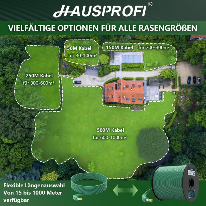 450m Universal Begrenzungskabel für Mähroboter, HAUSPROFI Begrenzungsdraht aus verzinntem Kupfer Beg