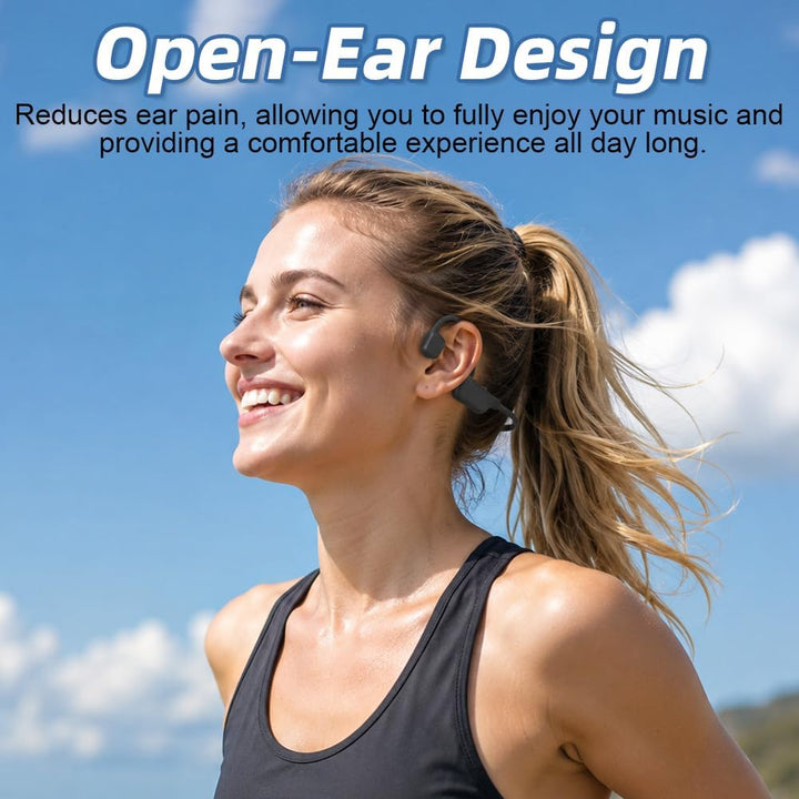 Knochenschall Kopfhörer, Open Ear Bluetooth 6.0 Kopfhörer Kabellos, 14 Std Wiedergabe Bone Conductio