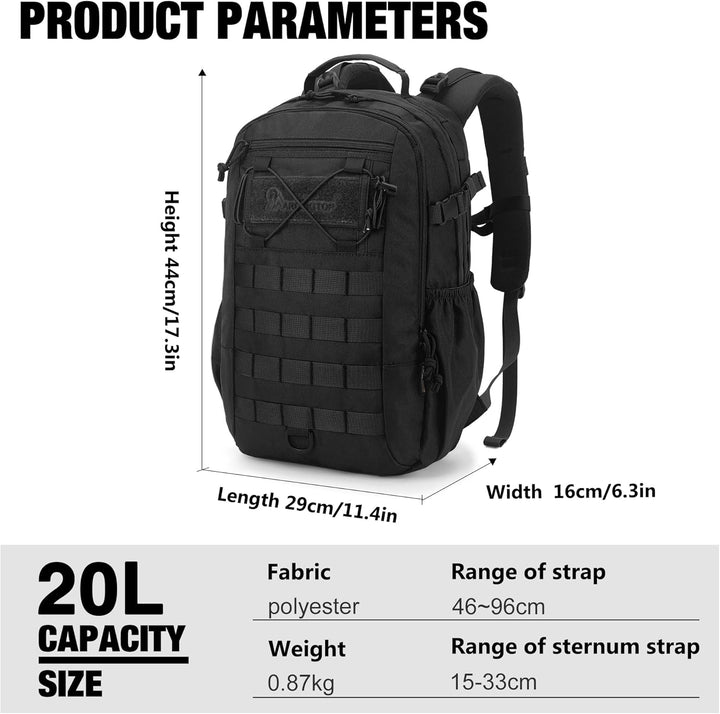 Mardingtop 20L Militär Rucksack Herren Wanderrucksack Trekkingrucksack Tactical Backpack mit MOLLE-S