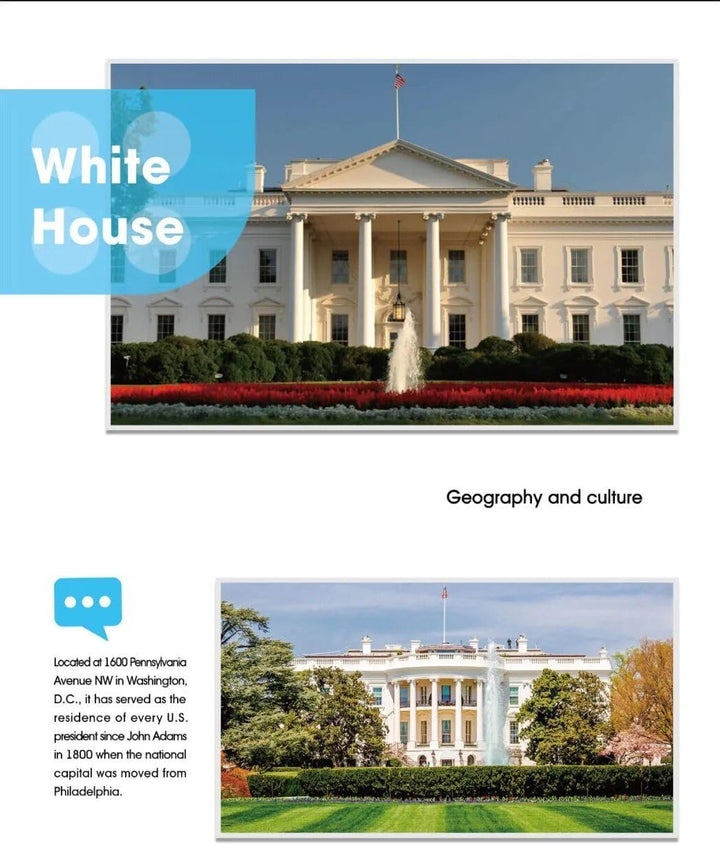 Wange Weisses Haus Washington Architektur-Modell, zur Montage mit mit Bausteinen Weisses Haus, Weiss