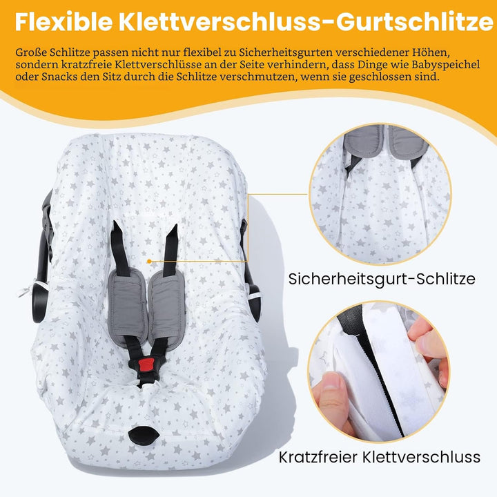 Orzbow Universal Bezug für Babyschale,Schutzbezug aus 100% Baumwolle,Perfekter Passform für Babyscha