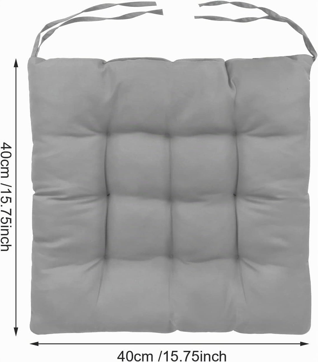 Trintion 8er Set Sitzkissen mit Bindebändern – Bequeme 40x40 cm Stuhlauflage Gartenstuhl, Esszimmers