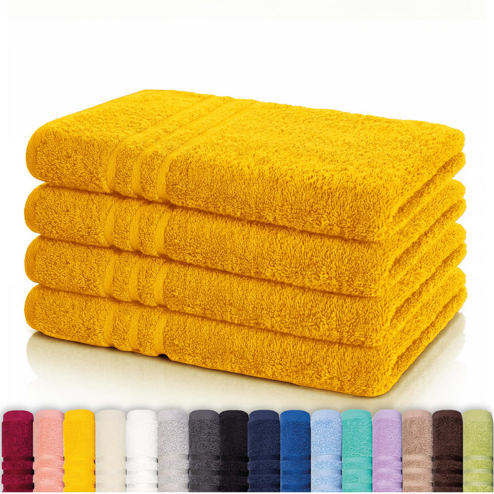 Lavea 4er Set Handtuch 50x100cm, Frottierserie Elena, Rapsgelb 4 x 50 x 100 cm Rapsgelb, 4 x 50 x 10