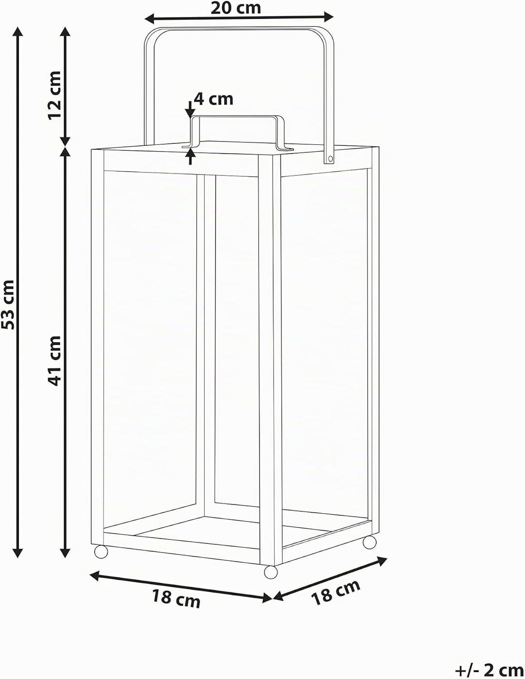 Windlichtlaterne Laterne Dekolaterne schwarz Metall Glaseinsatz H: 41 cm Lepar