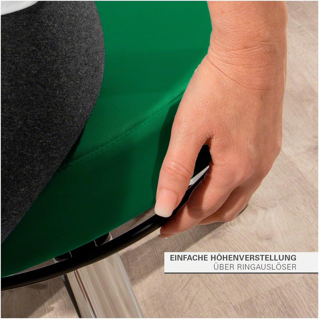 Sport-Tec Drehhocker Standard mit Komfort-Polster und Rollen, Rollhocker Arbeitshocker Grün, Grün
