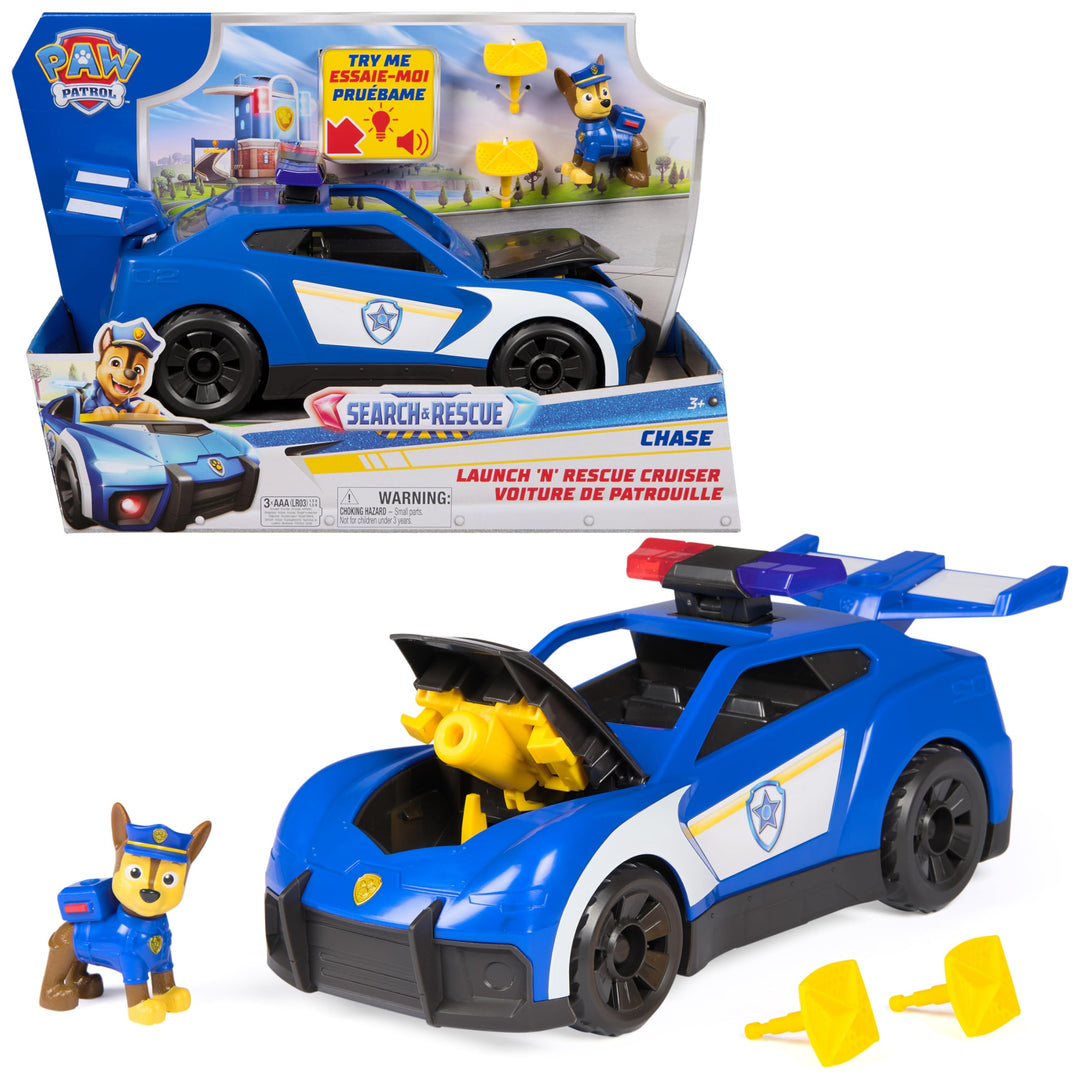 PAW PATROL - Search & Rescue: Launch N Rescue Cruiser, Extragrosses Fahrzeug mit Chase Figur, ca. 28