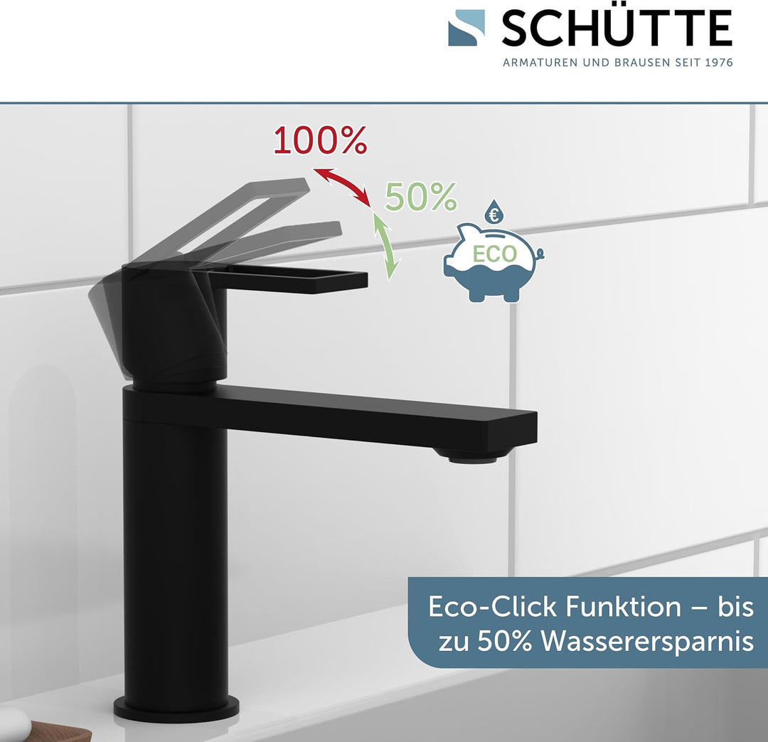 SCHÜTTE Waschtischarmatur MANHATTAN 33016, Wasserhahn Bad mit Ablaufgarnitur, Armatur Badezimmer, Ei