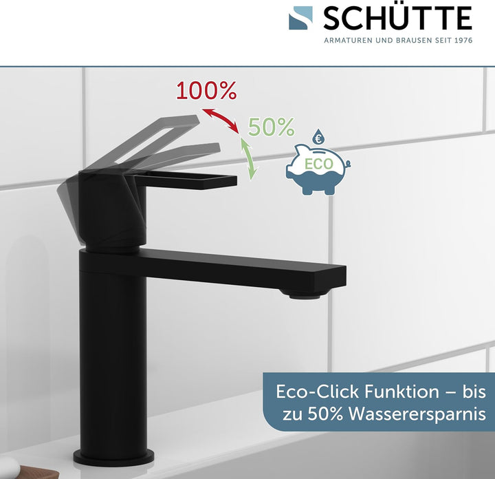 SCHÜTTE Waschtischarmatur MANHATTAN 33016, Wasserhahn Bad mit Ablaufgarnitur, Armatur Badezimmer, Ei