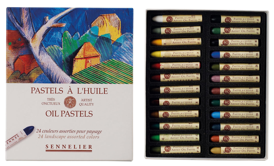 SENNELIER Ölpastell-Set, 24 Stück, Querformat 1 stück (1er Pack) Landschaft, 1 stück (1er Pack) Land