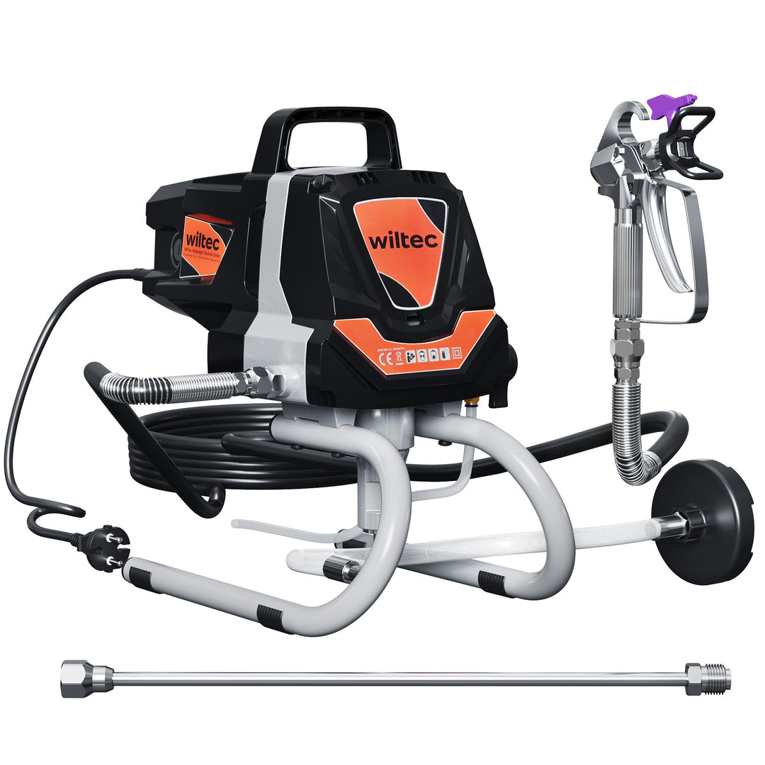 Wiltec Hochdruck Farbsprühsystem 1010 W, 207 bar, 1,5 l/min, Farbspritzgerät mit Düse und Verlängeru