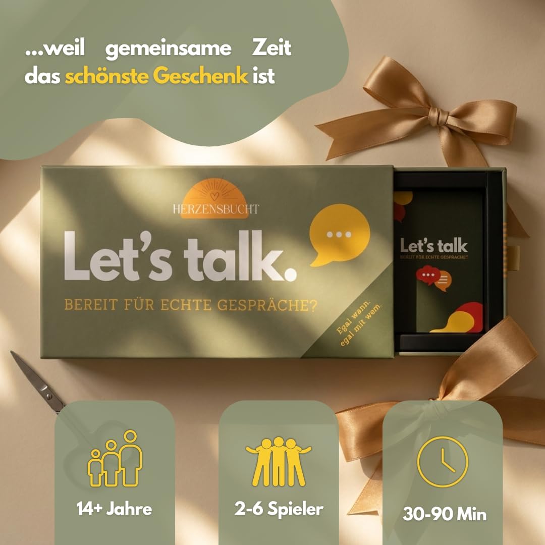 Let's Talk | Partyspiele & Gesellschaftsspiele für Erwachsene | Spiele für Paare | Deep Talk Kartens