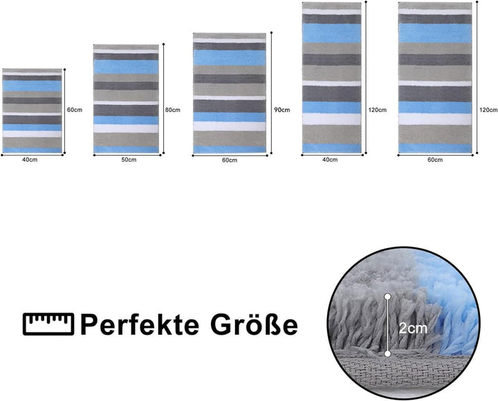 Homaxy rutschfest Badezimmerteppich Weich Hochflor Mikrofaser Badematte Saugfähige Badteppiche Wasch