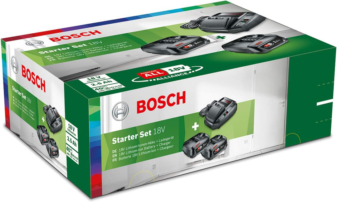 Bosch Home and Garden Starter Set 18 V 2.5 Ah Starter Set | 2 Akkus 18V, 2.5 Ah Starter Set | 2 Akku
