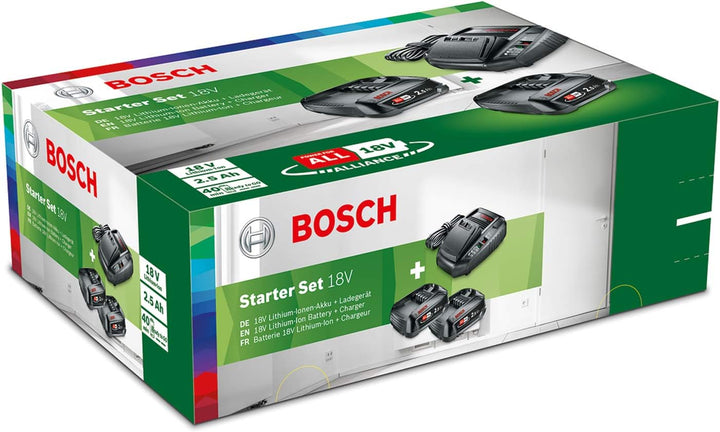 Bosch Home and Garden Starter Set 18 V 2.5 Ah Starter Set | 2 Akkus 18V, 2.5 Ah Starter Set | 2 Akku
