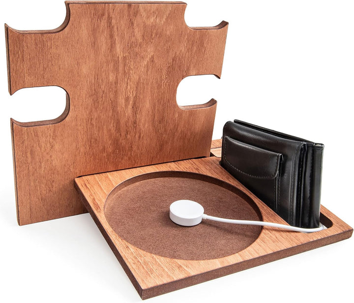 Dockingstation aus Holz, Idee für Männer, Smartphone-Ständer - Nachttischhalter für Ihn, Desk Organi