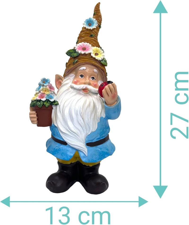 MIJOMA Gartenzwerg Gartengnom GNOME Dwarf Garten Dekoration Gartendeko Wichtel Zwerg für den Garten