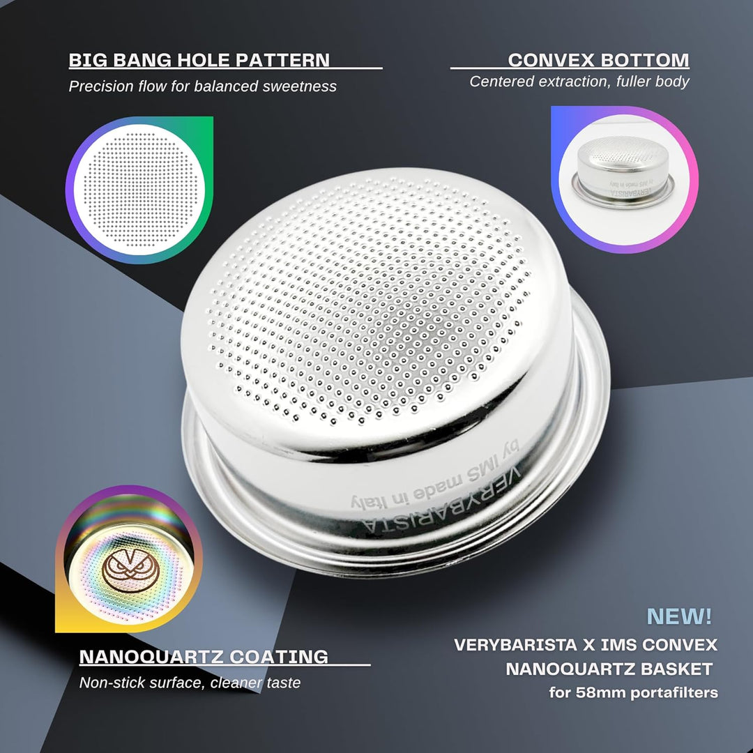 IMS Competition Convex Filterkorb Nanotech für Siebträger 58mm Double Espresso 22g 24-NT-BB, 24-NT-B