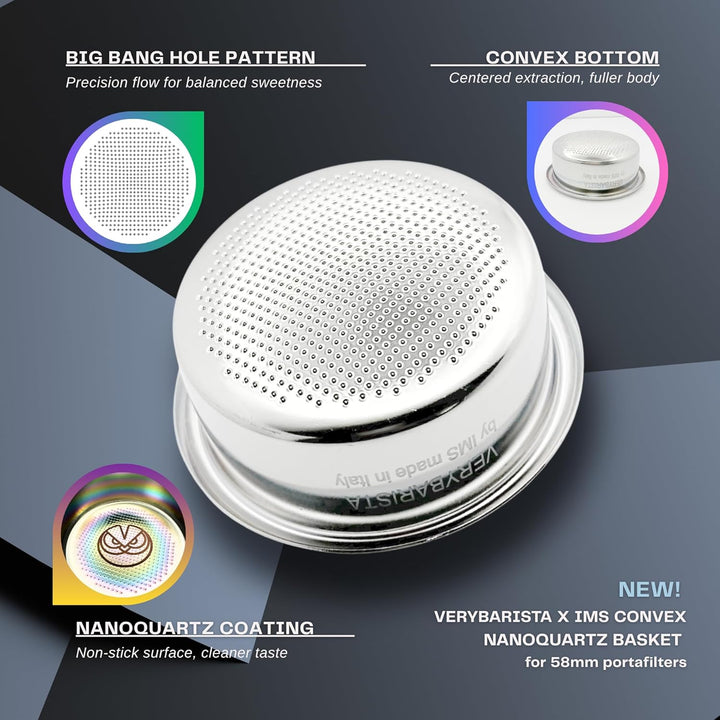 IMS Competition Convex Filterkorb Nanotech für Siebträger 58mm Double Espresso 22g 24-NT-BB, 24-NT-B