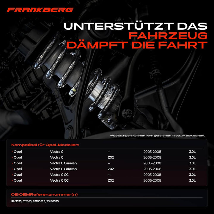 Frankberg 2x Federn Fahrwerksfeder Vorderachse Kompatibel mit Vectra C Z02 2003-2008 Vectra C Carava