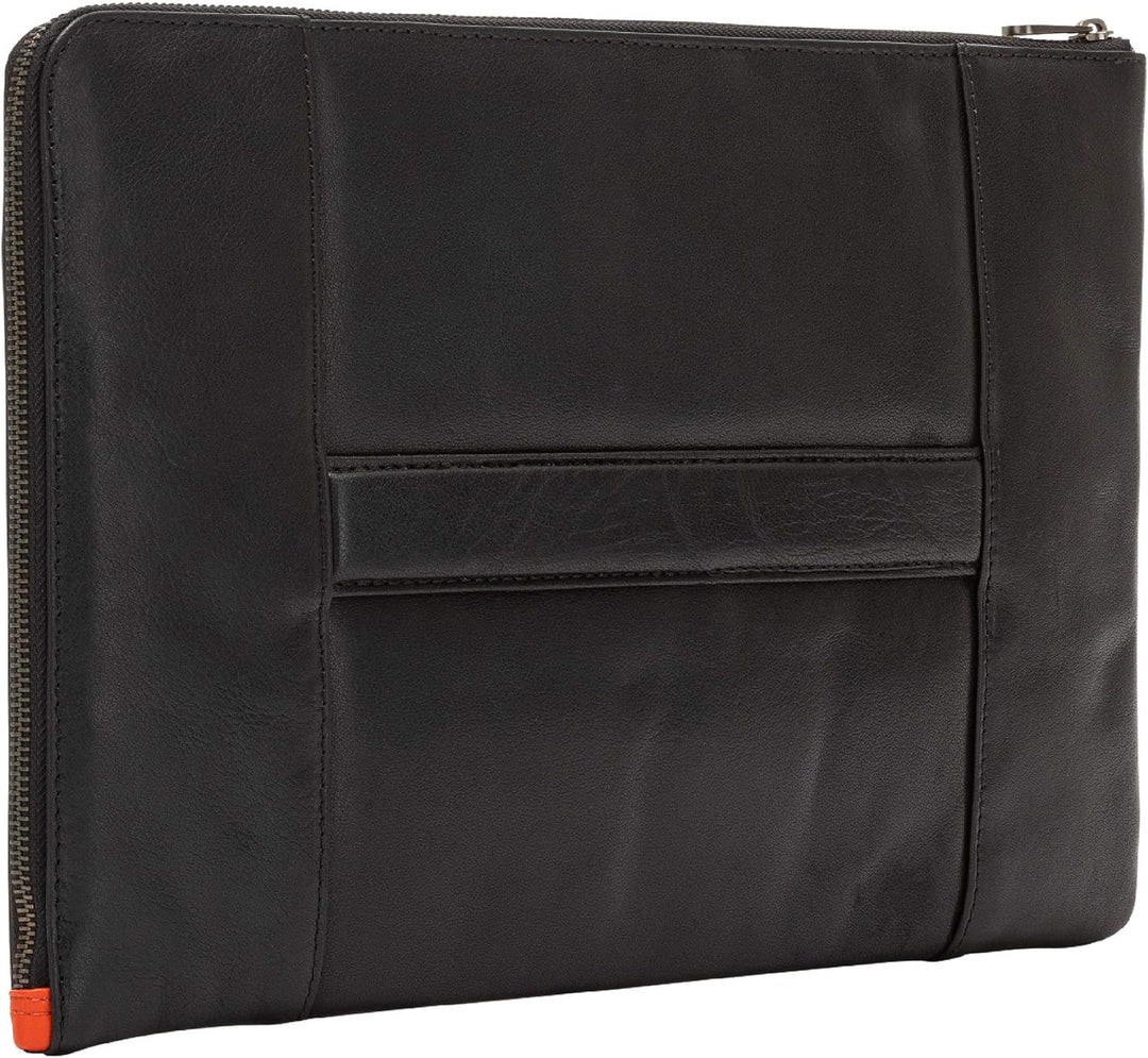 Nuvola Pelle Notizbuchhalter A4 aus Leder mit Reissverschluss Mappe Ausweisfach Tablet Arbeitsmappe
