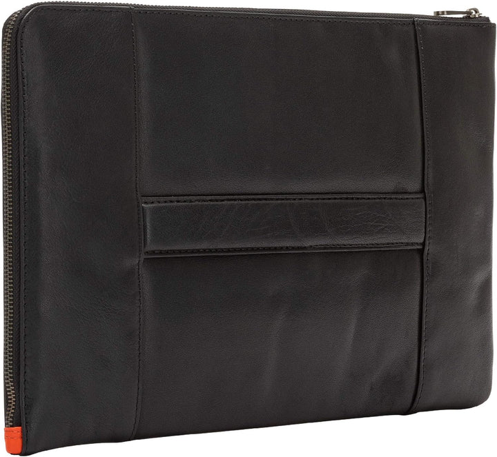 Nuvola Pelle Notizbuchhalter A4 aus Leder mit Reissverschluss Mappe Ausweisfach Tablet Arbeitsmappe