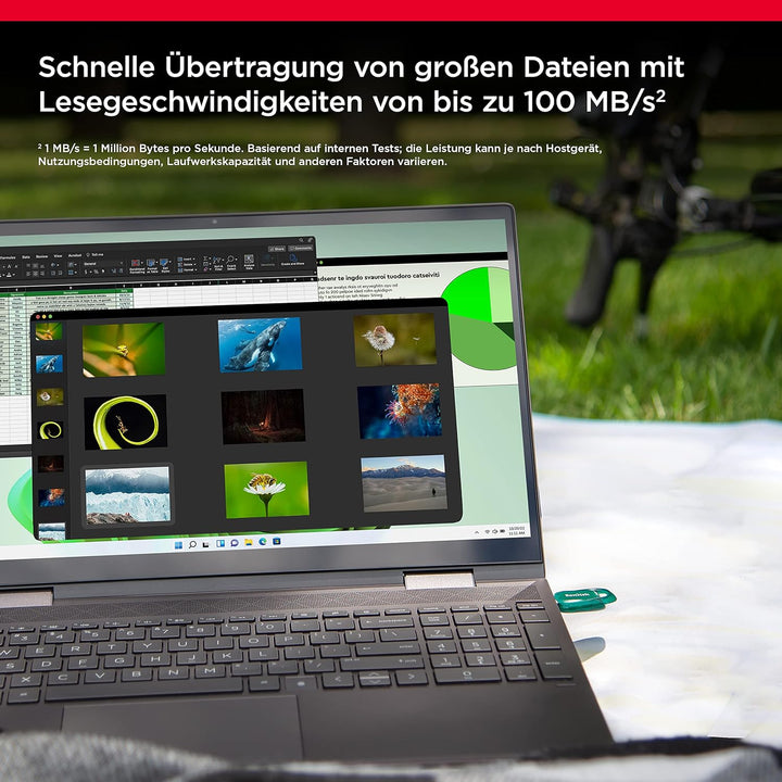 SanDisk Ultra Eco USB 3.2 Flash-Laufwerk 256 GB (Lesegeschwindigkeit bis 100 MB/s, RescuePRO Deluxe,