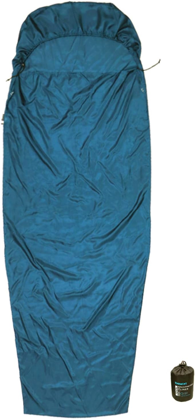 BROWINT Seidenschlafsack, Hüttenschlafsack aus 100% Naturseide, Extrabreite 220x110cm, 220x87cm, 185