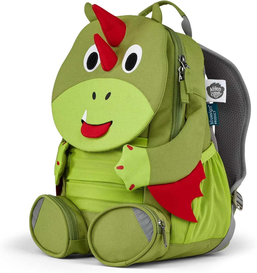Affenzahn Grosser Freund Kindergartenrucksack für 3-5 Jährige Kita Funktional 8L Drache - Grün Einhe