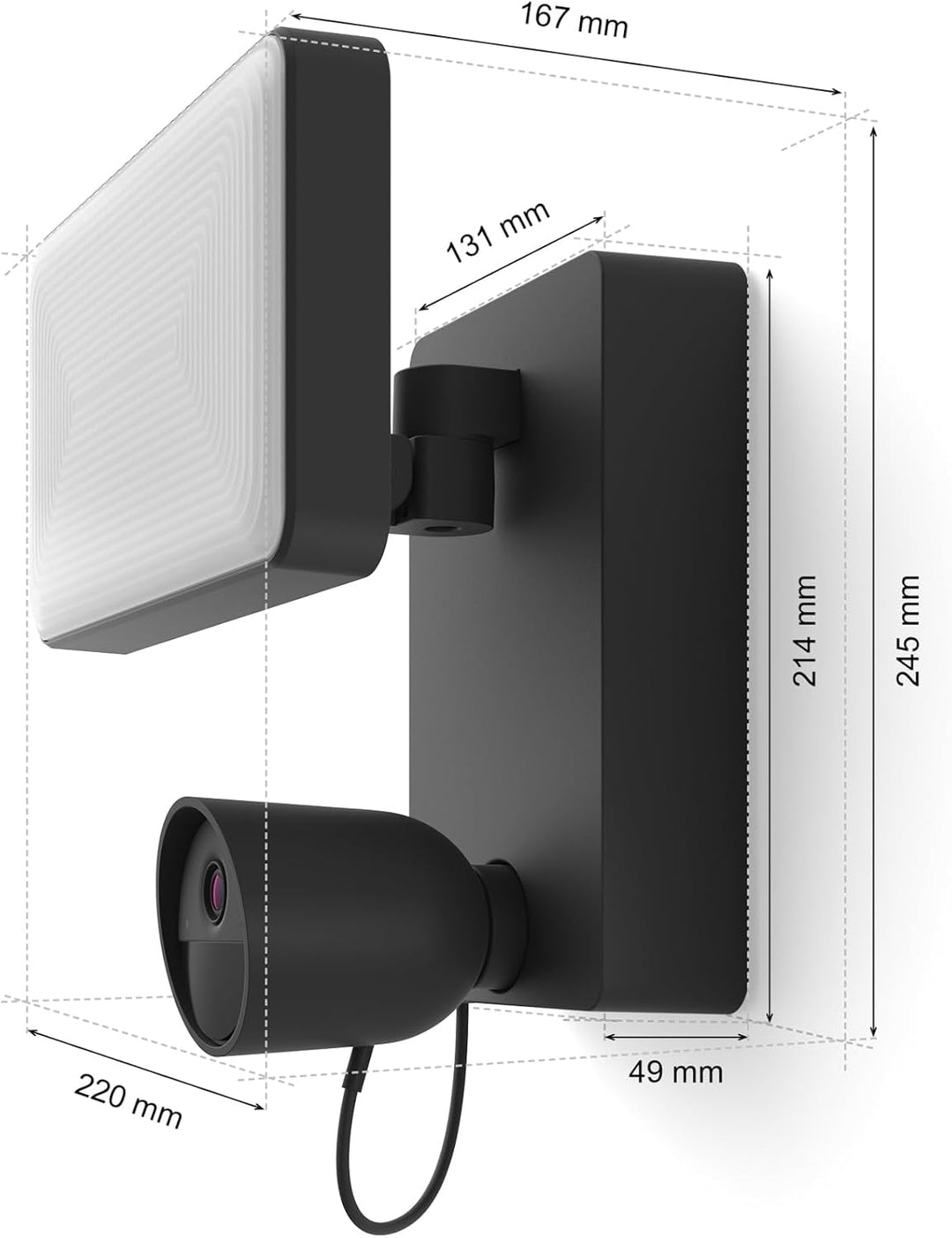 Philips Hue Secure Flood Light w/C EU, 16 Mio. Farben + Weisstöne mit Kamera 16 Mio. Farben + Weisst