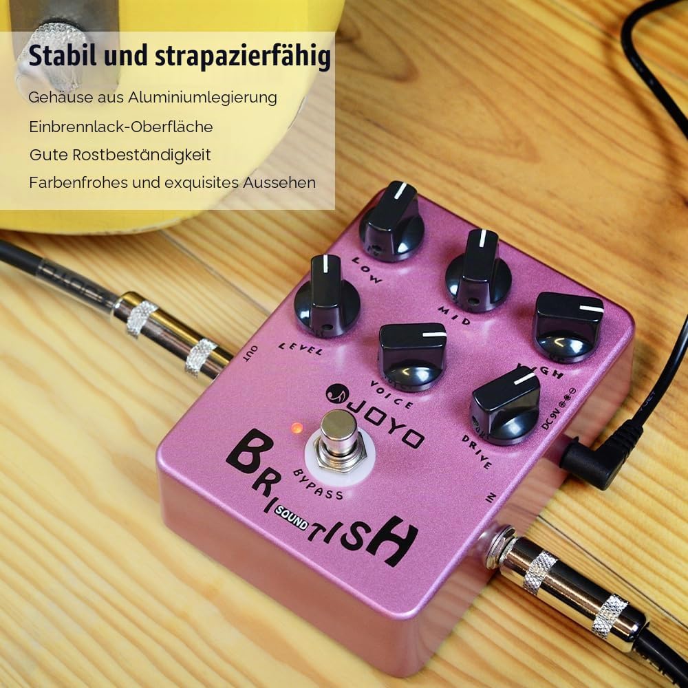 JOYO Overdrive British Rock Amp Simulator Pedal Brit-Rock Era Bluesbreaker Overload für E-Gitarren-E