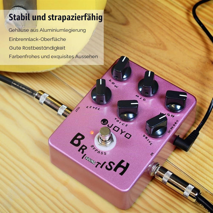 JOYO Overdrive British Rock Amp Simulator Pedal Brit-Rock Era Bluesbreaker Overload für E-Gitarren-E