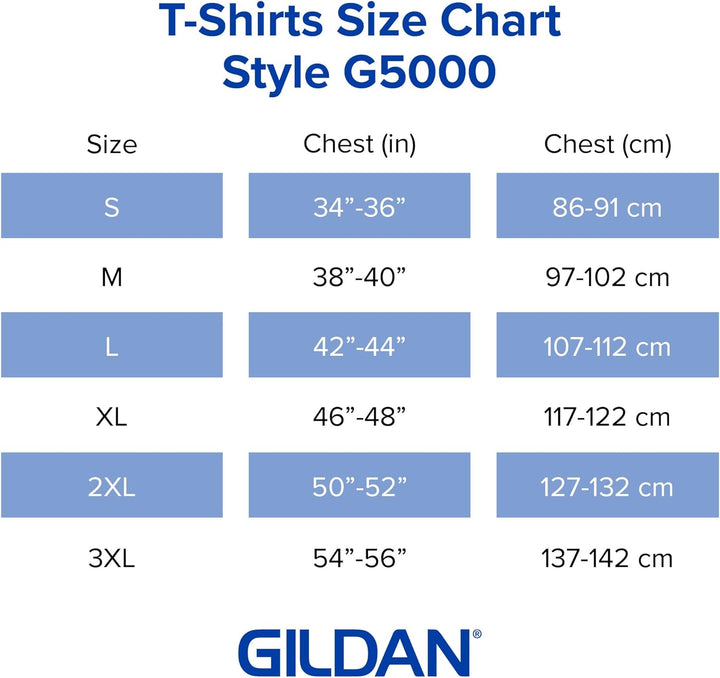 Gildan Unisex T-shirt aus Schwerer Baumwolle Mehrfarbig ,Stil G5000 T-Shirt XXL Marineblau (10er-pac