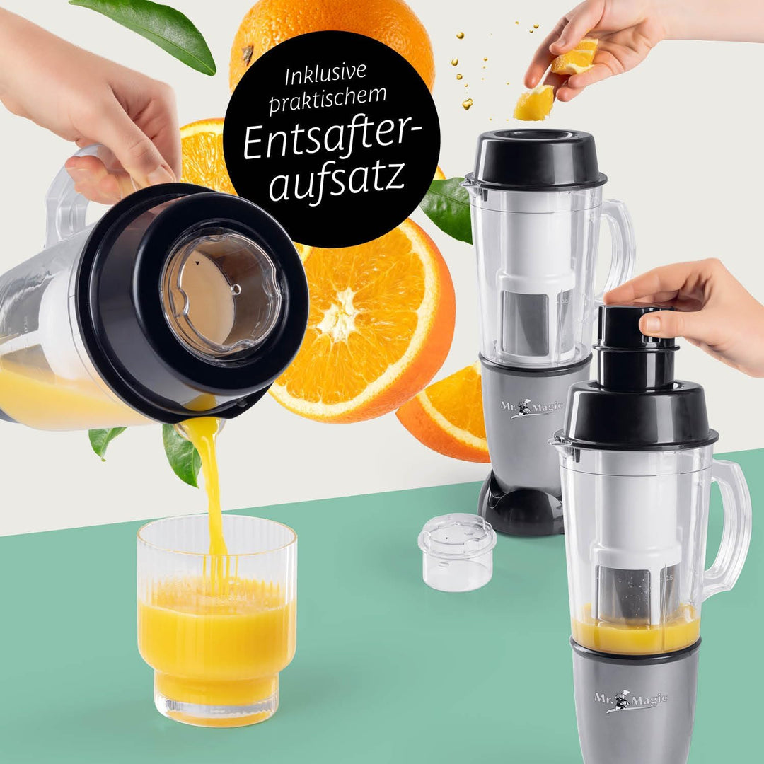 GOURMETmaxx Mr. Magic Mixer | Smoothie Maker mit XXL-Zubehörpaket | Standmixer 18-tlg. | Blender mit