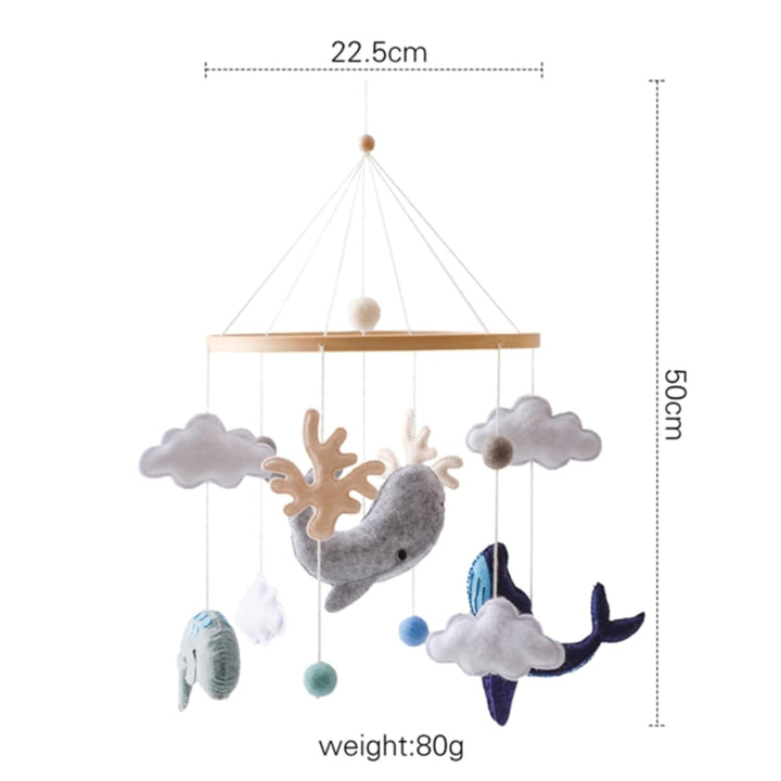 Hängemobile Windspiel Meerestiere, 3D Wolken Fische Mobile, Babyspielzeug für Kinderbett oder andere