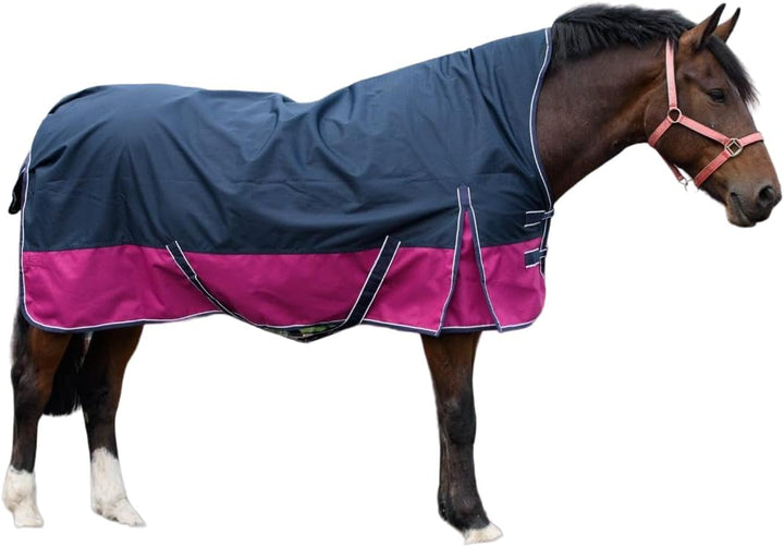 Pferdedecke 1200D High Neck Polarfleece Weidedecke Winterdecke Regendecke Turnout : Fleece Grey/Brow