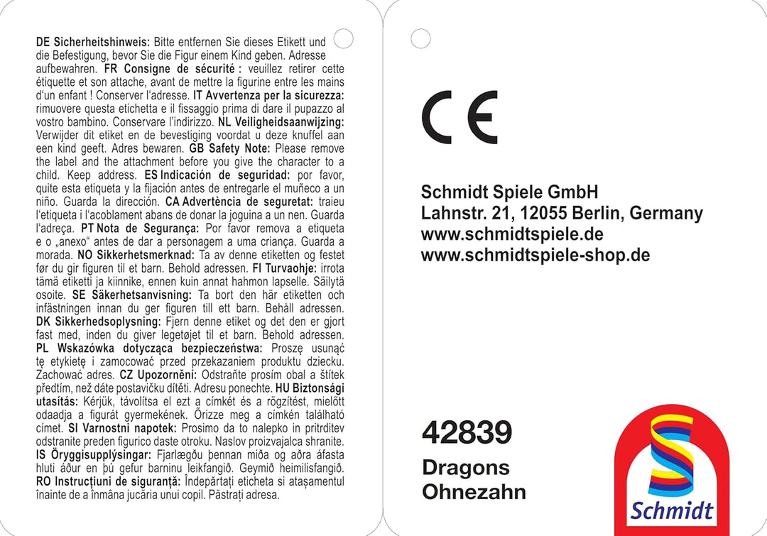 Schmidt Spiele 42839 Dragons, Ohnezahn, 18 cm, Plüschfigur Ohnezahn 18cm, Ohnezahn 18cm