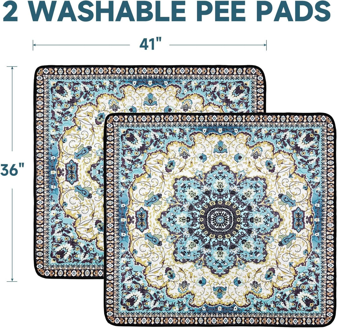 Washable Pee Pads for Dogs, 2 Super Absorbent Reusable Puppy Training Pads 92×104cm Quick Dry,Waterp