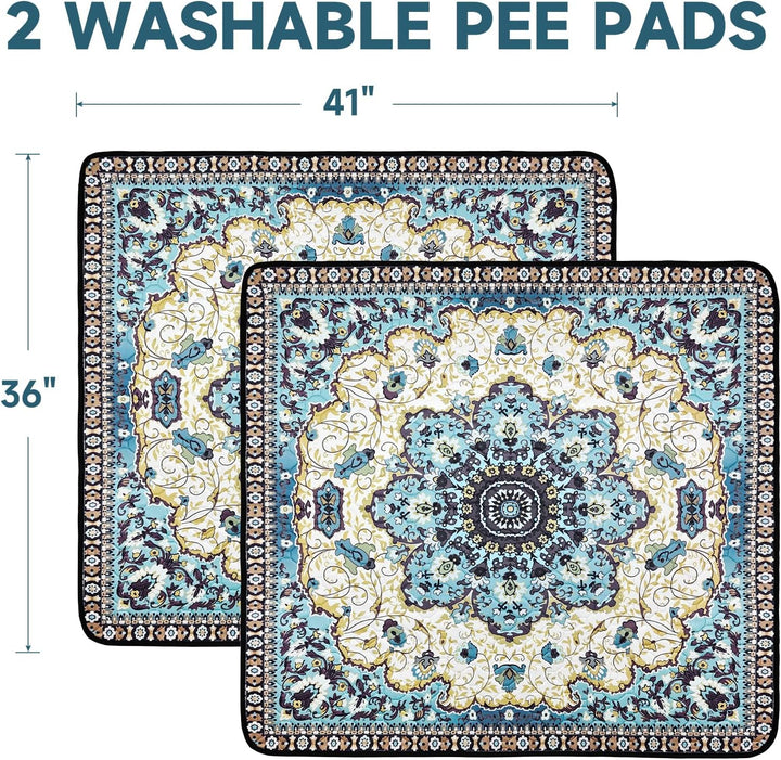Washable Pee Pads for Dogs, 2 Super Absorbent Reusable Puppy Training Pads 92×104cm Quick Dry,Waterp