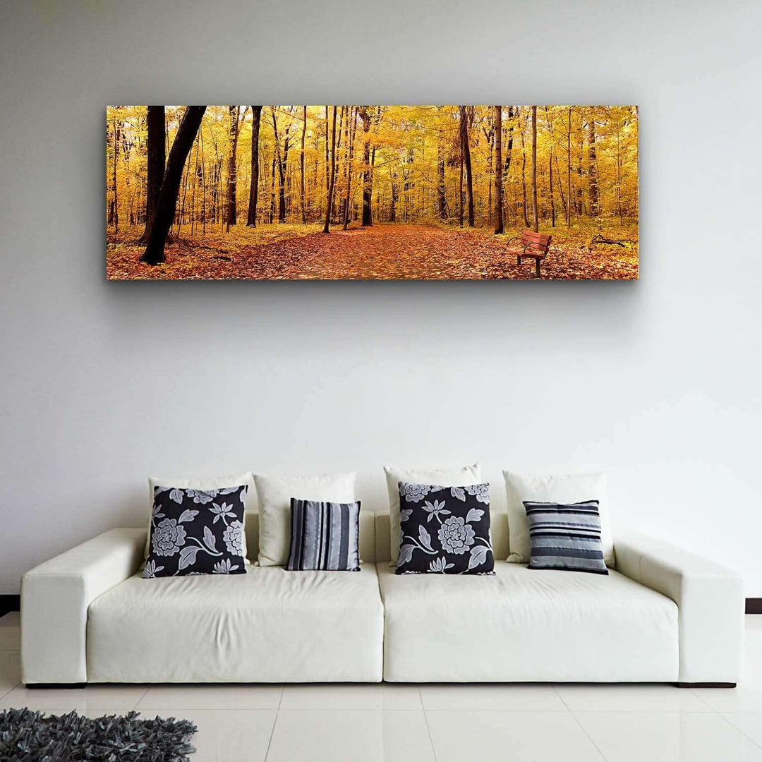 Startonight Bilder Herbst Panorama, Leinwandbilder Moderne Kunst, Landschaft Wanddeko Kunstdrucke, W