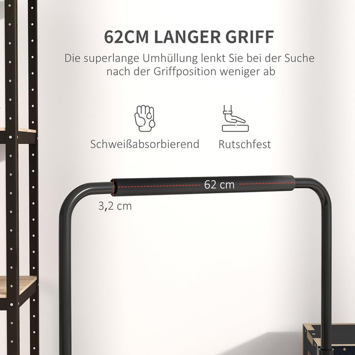 HOMCOM Dip Barren Bars 2er Set Rutschfest Dip Station 80-100 cm Höhenverstellbar Fitness Parallettes