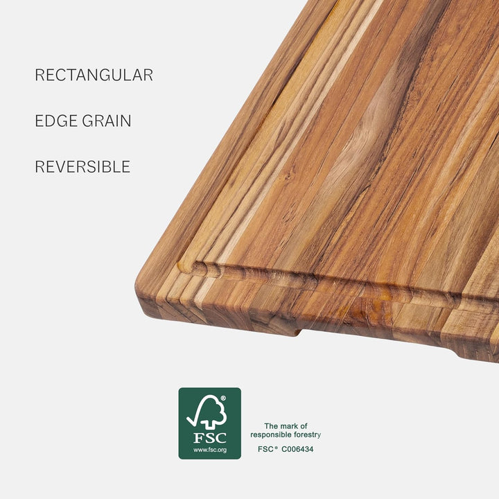 Teakhaus Schneidebrett 41x30,5x1,9cm, Holz, braun, 45x20x15 cm, 45x20x15 cm