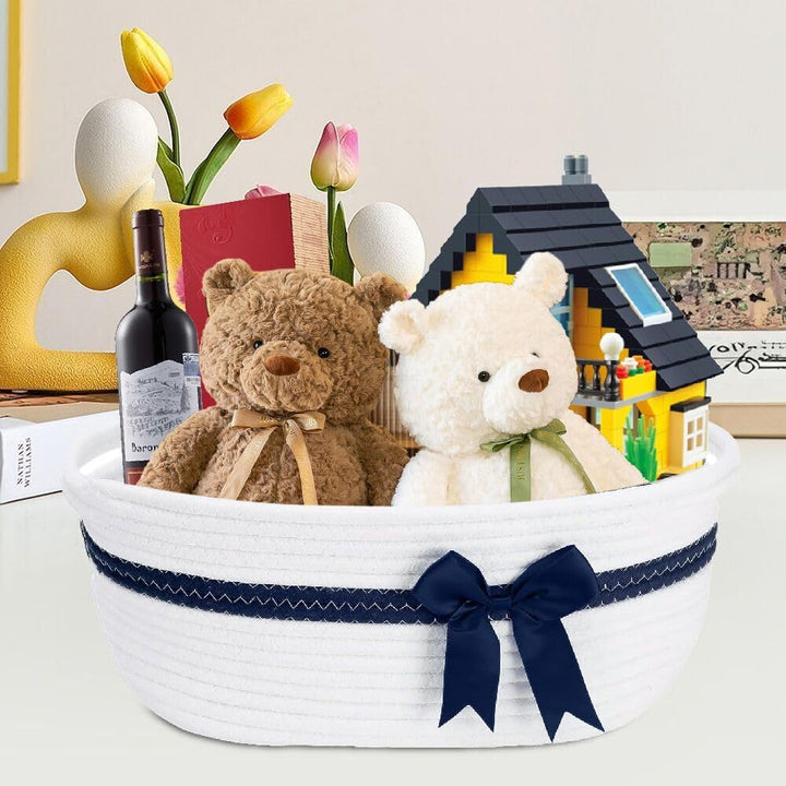 Abnaok Aufbewahrungskorb, Geschenkkorb Leer, Baumwolle Organizer Korb für Handtücher, Snacks, Hundes