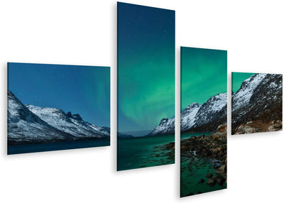 islandburner Bild auf Leinwand Aurora Borealis Nordlichter Reflektierend Bilder Wandbilder Poster Le