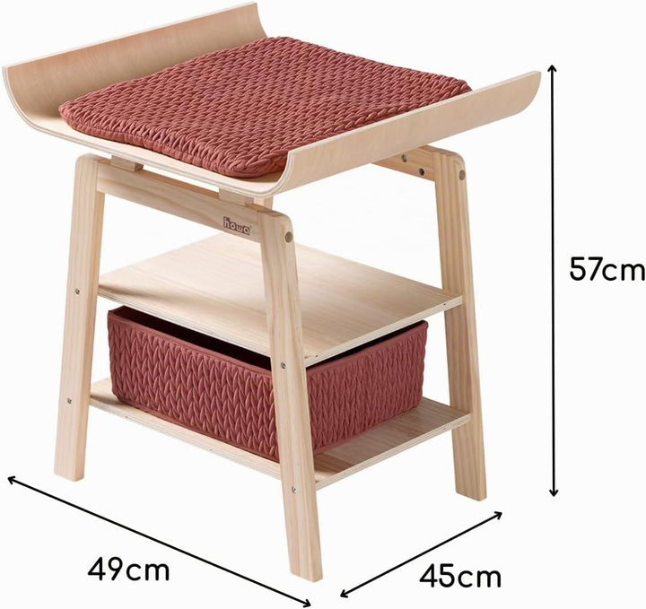 howa Puppenwickeltisch aus Holz „Grace“, Puppenwickelkommode mit Zubehör – Wickeltisch für Puppen mi